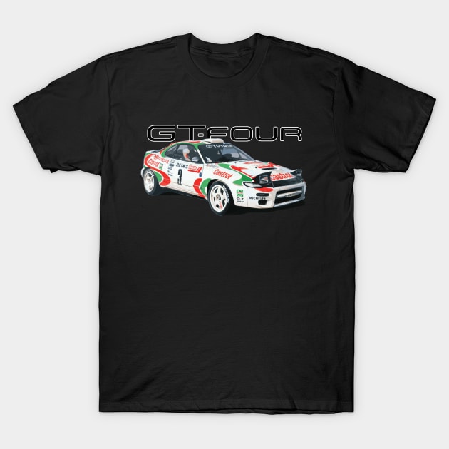 Toyota Celica Turbo 4WD Carlos Sainz Monte Carlo World Rally Car T-Shirt by cowtown_cowboy